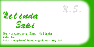melinda sapi business card