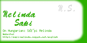 melinda sapi business card